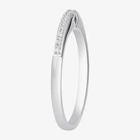 Surrounded by Love 2MM Diamond Accent Natural White Sterling Silver Wedding Band