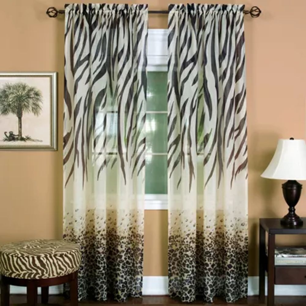 Kenya Rod Pocket Sheer Single Curtain Panels