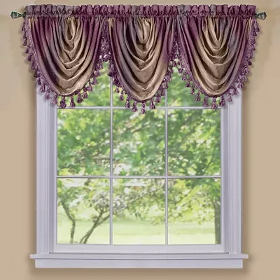 Ombre Rod Pocket Waterfall Valances