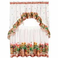 Rod Pocket Kitchen Curtain Window Set