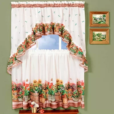 Rod Pocket Kitchen Curtain Window Set