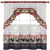 Roosters 3-pc. Rod Pocket Kitchen Curtain Window Set