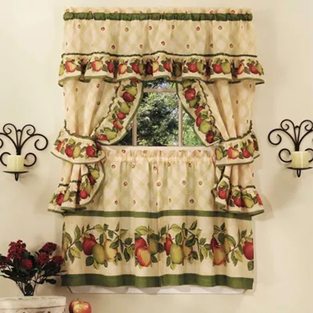 Rod Pocket Kitchen Curtain Window Set