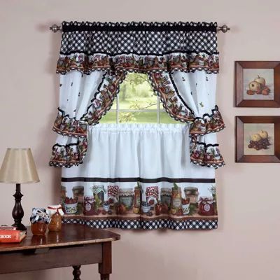 Mason Jars Cottage 5-pc. Rod Pocket Kitchen Curtain Window Set