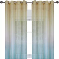 Rainbow Sheer Grommet Top Single Curtain Panel