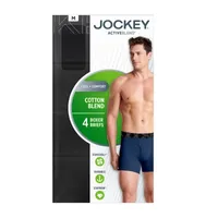 Jockey Active Blend Mens 4 Pack Boxer Briefs