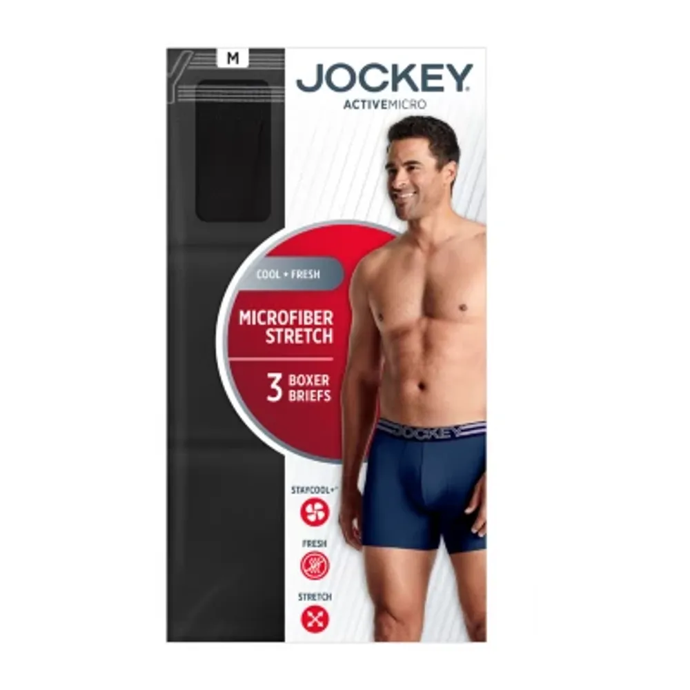 Jockey Active Microfiber Mens 3 Pack Boxer Briefs