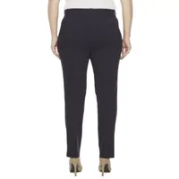 Liz Claiborne Plus Womens Amy Mid Rise Straight Pull-On Pants