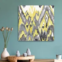 Lumaprints Yellow Gray Ikat Ii Canvas Art