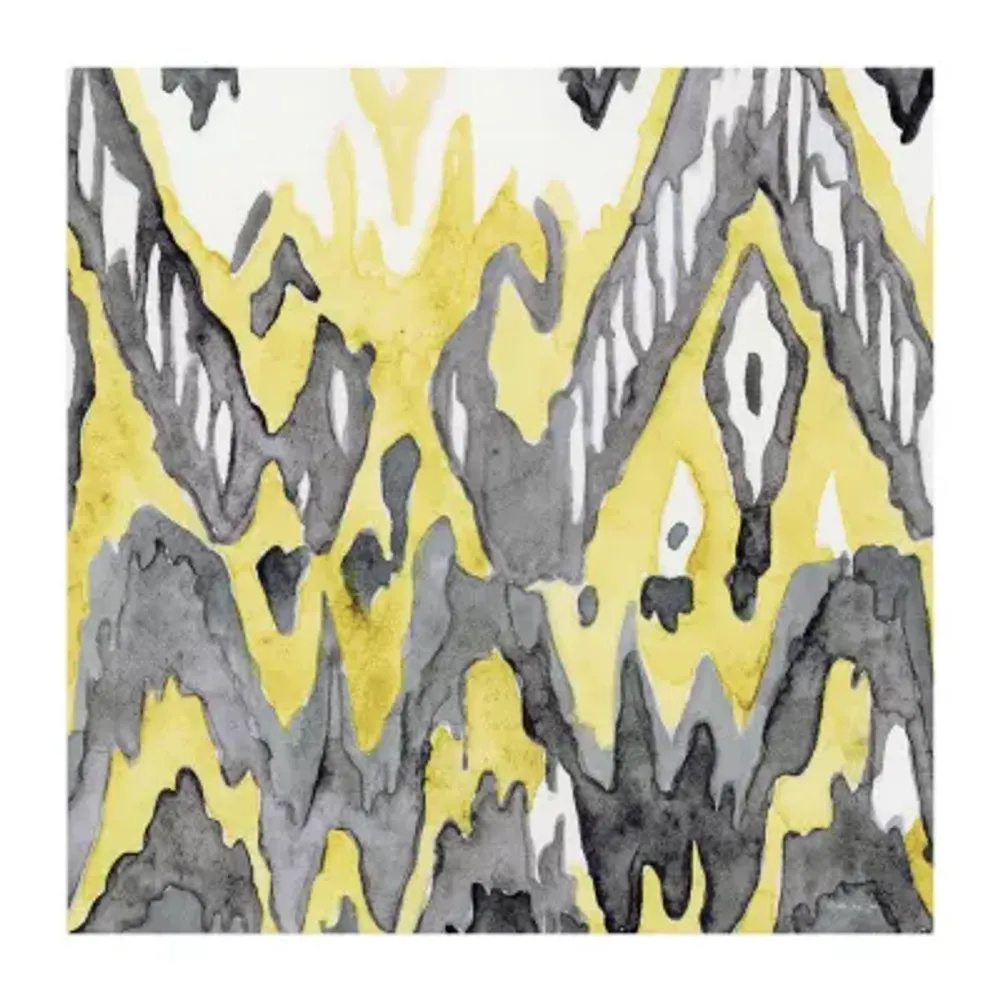 Lumaprints Yellow Gray Ikat Ii Canvas Art