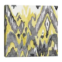 Lumaprints Yellow Gray Ikat Ii Canvas Art