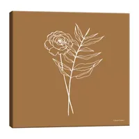 Lumaprints White Floral Line Drawing Canvas Art