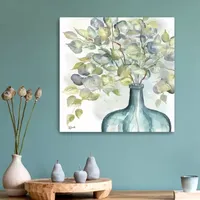 Eucalyptus In Mason Jar Ill Canvas Art