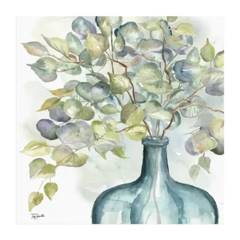 Eucalyptus In Mason Jar Ill Canvas Art