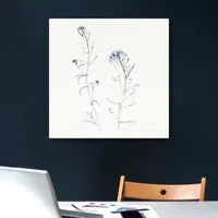 Lumaprints Shepherds Purse Stems I Blue Canvas Art