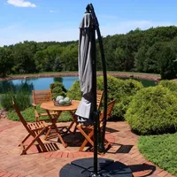 Sunnydaze® 9-Foot Offset Patio Umbrella With Crank Lift