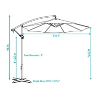 Sunnydaze® 9-Foot Offset Patio Umbrella With Crank Lift