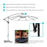 Sunnydaze® 9-Foot Offset Patio Umbrella With Crank Lift