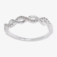 Sparkle Allure Womens 3.5MM Cubic Zirconia Pure Silver Over Brass Band