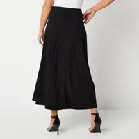 Black Label by Evan-Picone Womens Mid Rise Maxi Skirt