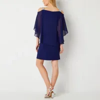 MSK 3/4 Sleeve Cold-Shoulder Embellished Sheath Dress