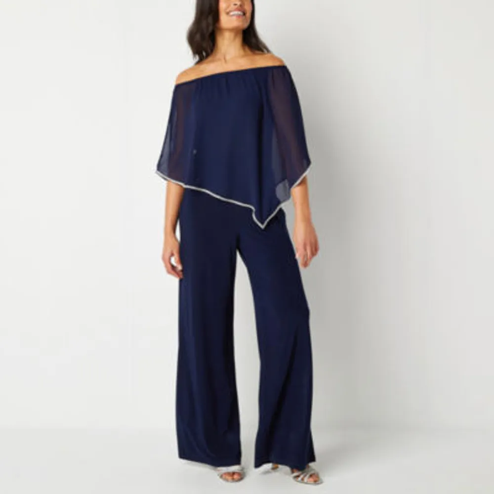 MSK Off The Shoulder Rhinestone Trim Popover Jumpsuit