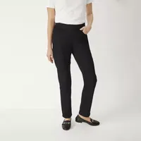 Liz Claiborne-Petite Womens Mid Rise Straight Pull-On Pants