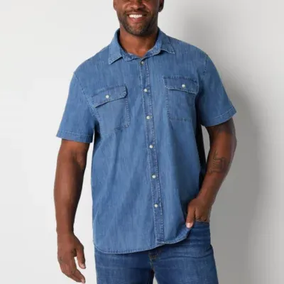 mutual weave Big and Tall Mens Classic Fit Short Sleeve Button-Down Shirt