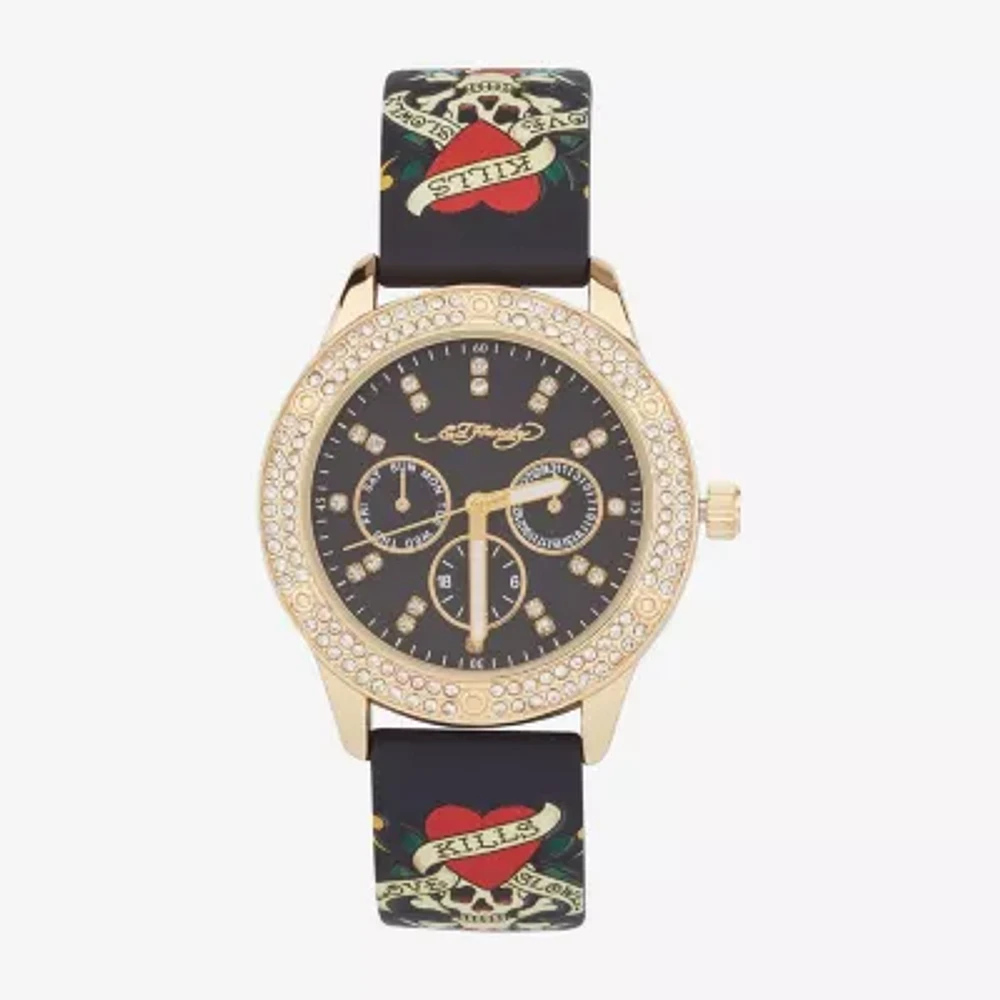 Ed Hardy Womens Black Strap Watch 14982g-42-G01