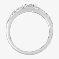 Enchanted Disney Fine Jewelry Womens 1/10 CT. T.W. Genuine Blue Sapphire 14K Gold Over Silver Moana Cocktail Ring