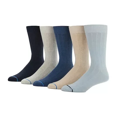 Stafford Casual Dress Cotton 5 Pair Crew Socks Mens