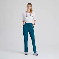Skechers Skp623 Gamma 6-Pocket Mid-Rise Tapered Leg Womens Petite Tag Free Stretch Fabric Moisture Wicking Scrub Pant