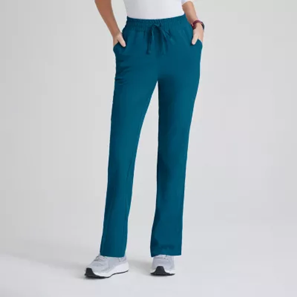 Skechers Skp623 Gamma 6-Pocket Mid-Rise Tapered Leg Womens Petite Tag Free Stretch Fabric Moisture Wicking Scrub Pant