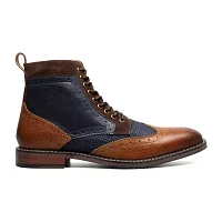 Stacy Adams Mens Finnegan Flat Heel Lace Up Boots