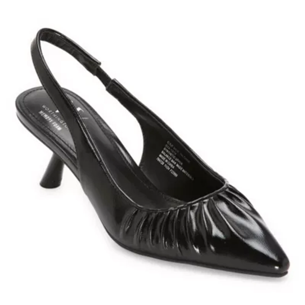 Worthington Womens Valchar Pointed Toe Sling Pumps