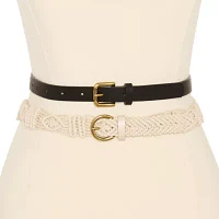a.n.a 2pk Crochet 2-pc. Womens Belt