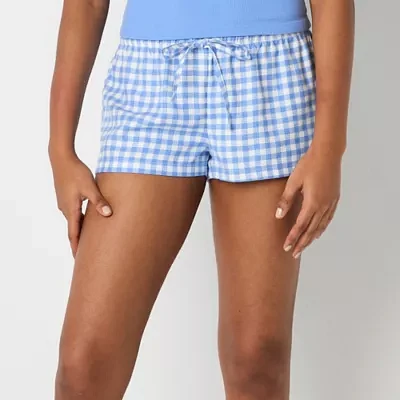 Arizona Body Low Rise Womens Juniors Flannel Pajama Shorts