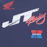 New World Juniors Honda Racing Ringer Semi Fit Tee Womens Crew Neck Short Sleeve Graphic T-Shirt