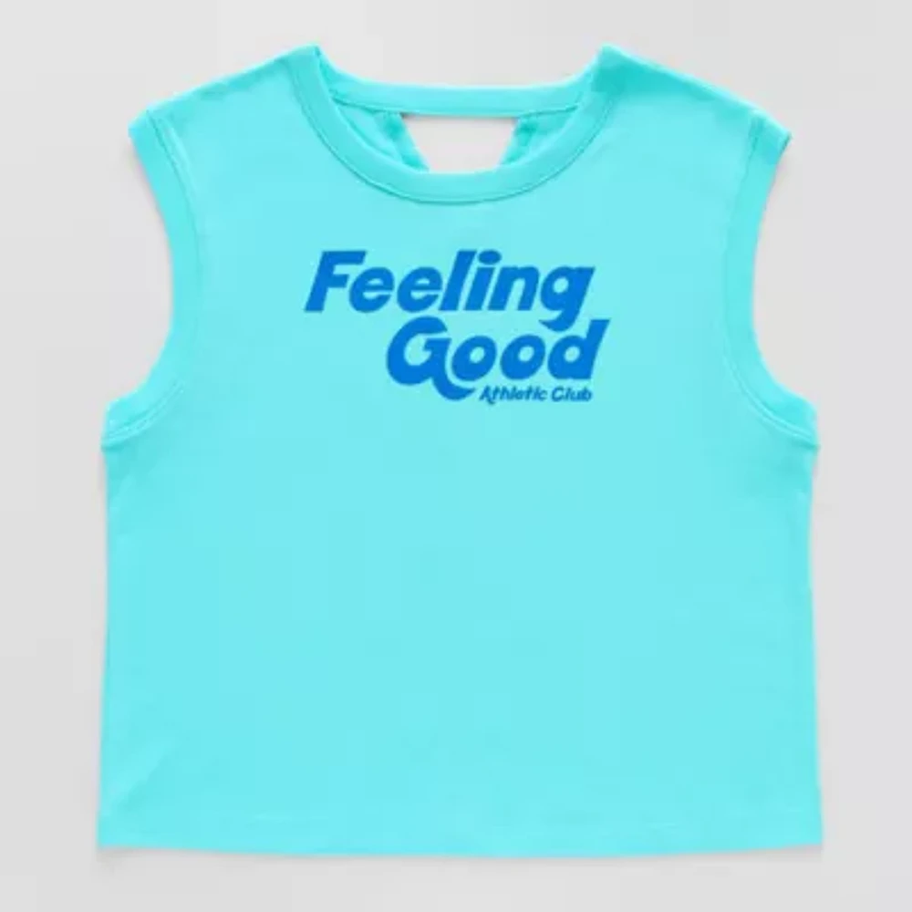 Xersion Little & Big Girls Crew Neck Short Sleeve Muscle T-Shirt