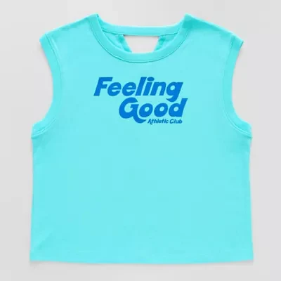 Xersion Little & Big Girls Crew Neck Short Sleeve Muscle T-Shirt