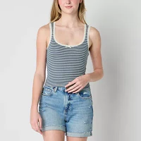 Arizona Womens Juniors Scoop Neck Sleeveless Tank Top