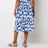 Liz Claiborne Womens Mid Rise Midi A-Line Skirt