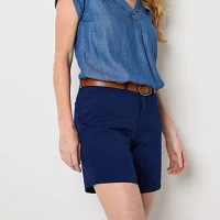 St. John's Bay Womens Mid Rise Chino Short