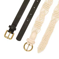 a.n.a 2pk Crochet 2-pc. Womens Belt