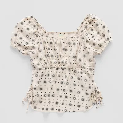Thereabouts Little & Big Girls Square Neck Short Sleeve Blouse