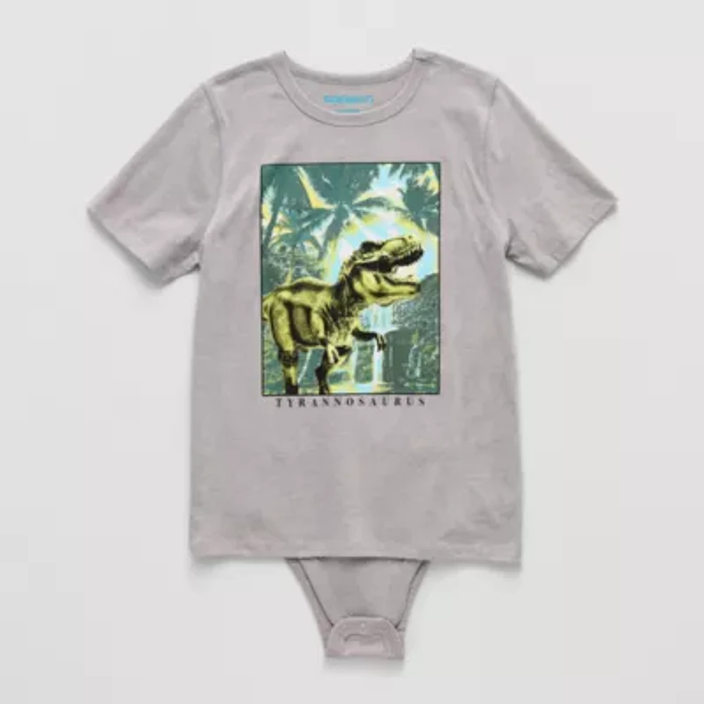 Thereabouts Little & Big Boys Adaptive Crew Neck Short Sleeve Bodysuit