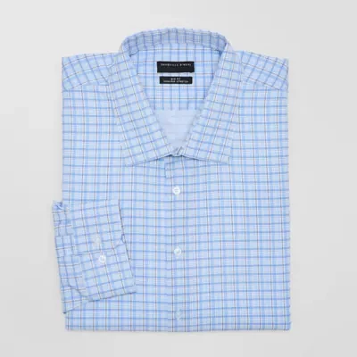 Shaquille O'Neal XLG Mens Big & Tall Regular Fit Stretch Fabric Long Sleeve Pattern Dress Shirt