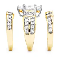 DiamonArt® Womens CT. T.W. White Cubic Zirconia 18K Gold Over Silver Bridal Set