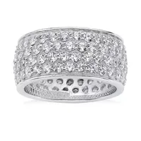 9M 3 1/4 CT. T.W. White Cubic Zirconia Platinum Over Silver Band