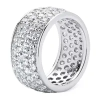 9M 3 1/4 CT. T.W. White Cubic Zirconia Platinum Over Silver Band